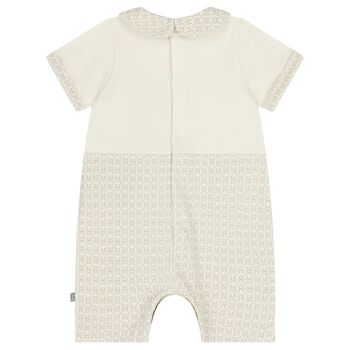 Ivory & Gold Logo Romper